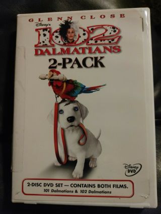 Disney 102 Dalmatians 2 Pack - 101 & 102 With Glenn Close Dvd - 2 Disc Set Rare