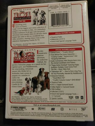 Disney 102 DALMATIANS 2 Pack - 101 & 102 with Glenn Close DVD - 2 disc set RARE 2