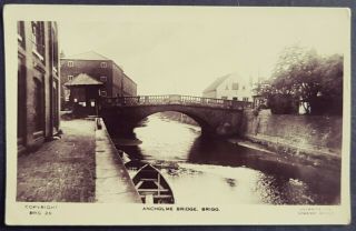 Rare Real Photo Postcard Hut - Warehouses - River Ancholme Bridge & Wharf - Brigg