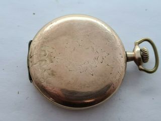 Antique 1905 Waltham 16s Full Hunter Gold Plated Pocket Watch Rare 2