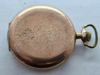 Antique 1905 Waltham 16s Full Hunter Gold Plated Pocket Watch Rare 3