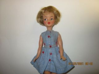 Vintage 1960s Ideal Blonde Tammy Doll Bs - 12 2 W/tagged Dress And Shoes