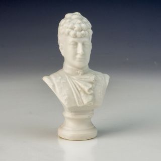 Antique Parian China - Queen Alexandra - Miniature Commemorative Bust