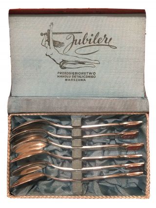 Delightful Set Of Vintage Polish Silver Plated Teaspoons By Henneberg Fraget