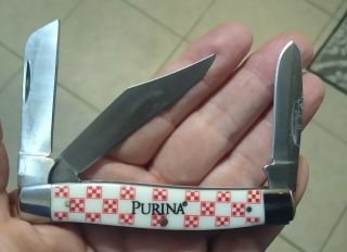 Rare Version Purina Feeds Chows 3 - Bladed Pocket Knife.