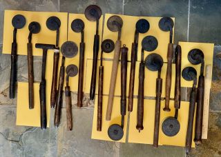 Antique Bookbinding Leather Gilding Brass Roller Finishing Tools,  18 Designs
