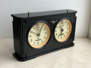 1967 Vintage Bakelite Chess Timer Clock Jantar Black Ussr Soviet Antique Rare