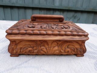 Vintage Ornate Carved Wooden Box