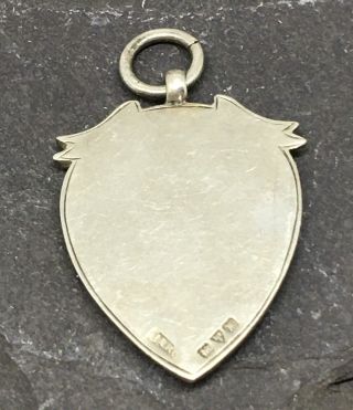 Vintage Sterling Silver Fob Medal Pendant Chester Hallmarks 2