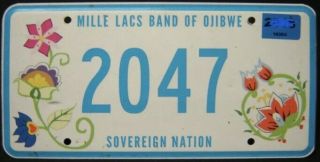 2015 Mille Lacs Band Of Ojibwe Indian Reservation Minnesota License Plate Rare