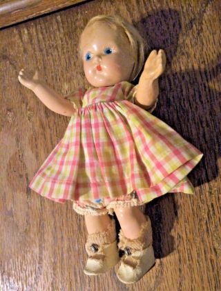 Vtg 1940s Vogue Toddles Doll In Madame Alexander - Kins Wendy Helps Mummy Dress