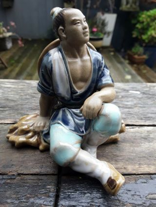 Vintage Oriental Chinese Shiwan Mudman Figurine