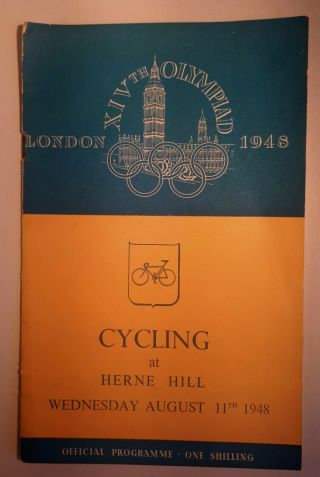Rare 1948 London Olympics Cycling Programme 11 August 1948,  Herne Hill.  Bicycle