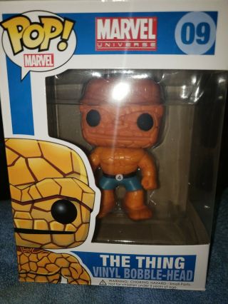 Funko Pop！marvel The Thing 09 Extremely Rare Retired “mint” - With Protector！