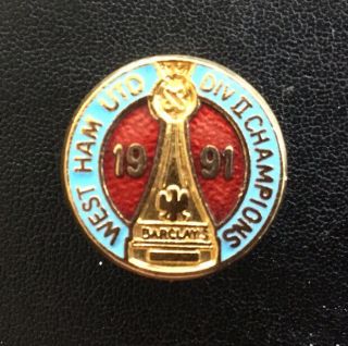 Rare 1991 West Ham United Division 2 Champions Badge