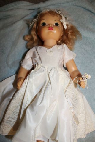 Vintage Terri Lee 16 " Doll 1950s Blonde Bride