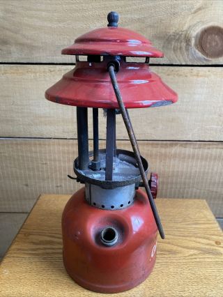 Vintage 8/1963 RED COLEMAN 200A SINGLE MANTLE LANTERN Gas Pressure Camp Light 3