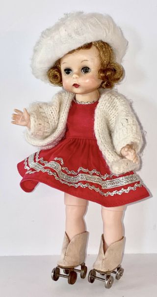 Vintage Madame Alexander - Kin Doll Bent Knee Walker In Skating Outfit