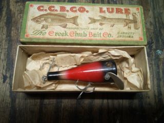 Vintage Rare Creek Chub Bait Co.  Pop And Dunk Box No 6324 Red Wing