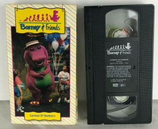Vtg Vhs Barney & Friends: Carnival Of Numbers Rare Time Life Video Cassette