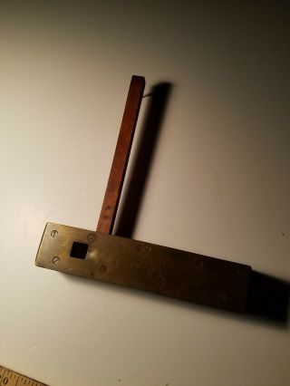 Antique Scribe Tool Wood,  Brass