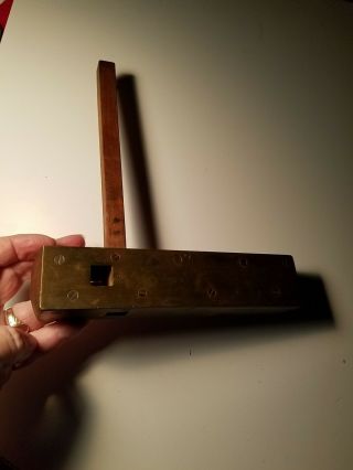 antique SCRIBE TOOL wood,  brass 3