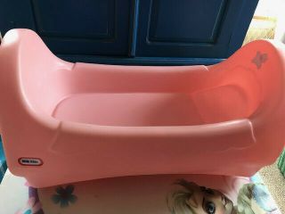 Vintage Pink Little Tikes Doll Cradle Rocking Bed Fits American Girl Baby Rare