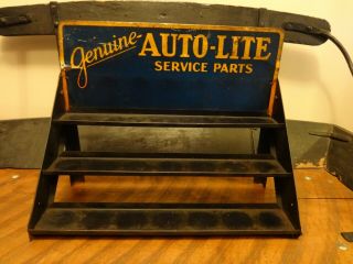 Rare Vintage Auto - Lite Service Parts Rack Sign Gas Oil Service Station
