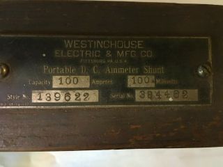 Antique Westinghouse Portable Dc Ammeter Shunt