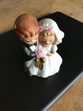Vintage Bisque Bride & Groom Wedding Cake Topper,  Bride & Groom Figurine