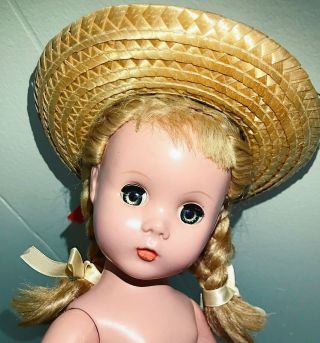 HTF Straw Hat for 14 Inch Madame Alexander Polly Pigtails Doll Rare Red Ribbon 3