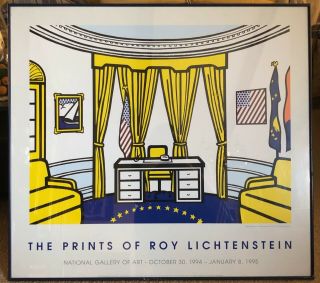 The Oval Office,  By Roy Lichtenstein Art Print Rare 1994 Poster 35 X 45 In