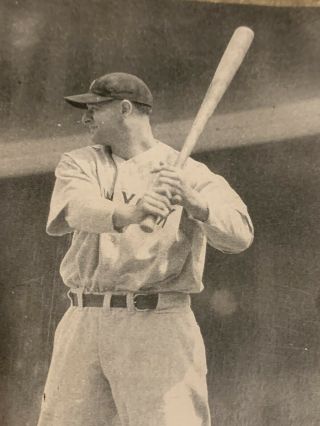 Vintage Lou Gehrig Postcard Rare Standing With Bat Yankees 2