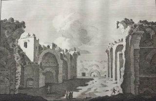 1708 Large Antique Engraving - The Baths Of Caracalla,  Rome - Van Overbeek