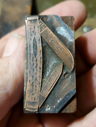 Antique Vintage Universal Pocket Knife Printer Block Die Stamp