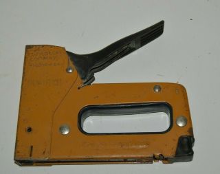 Vintage BOSTITCH Orange Stapler Staple Gun Powercrown PC4000 Rare 3