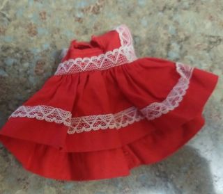 1954 Vintage Vogue Ginny Doll Red Dress Tagged