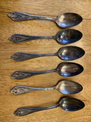 Set Of 6 Vintage 1847 Rogers Bros Triple Xs Serving Spoons Silverware Antique