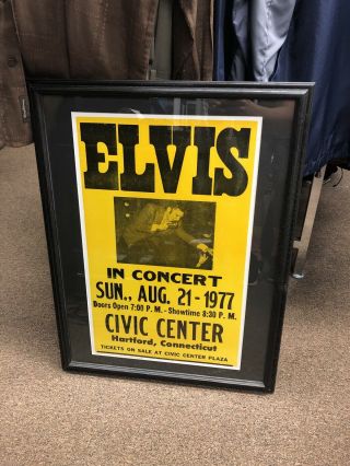 Vintage Elvis Presley In Concert Rare Poster Framed P - 814