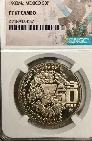 Mexico 1983 Pattern $50 Peso,  Proof 67 Cameo Rare Ngc