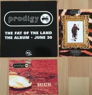 The Prodigy Breathe Firestarter Fat Of The Land 3 Rare Promotional Postcards