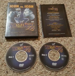 Wwf - Wrestlemania 18 (dvd,  2002) Rare Oop Hogan Vs.  The Rock Region 1 Usa