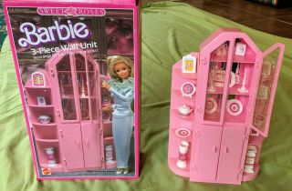 1987 Barbie Sweet Roses 3 - Piece Wall Unit Complete 4472