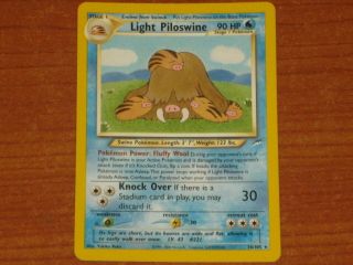 Pokemon Gaming Card: Light Piloswine 26/105 90hp Neo Destiny Nm Rare Wotc 2000