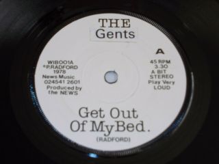 The Gents - Get Out Of My Bed/tearing Away - Rare Mod - 1978 Wib001