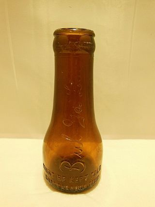 Rare Antique Embossed Amber Pint Milk Bottle Bul - Ga - Lac Chattanooga,  Tenn.
