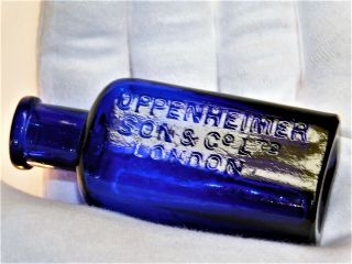 Cobalt Blue Chemist 1 Oz Oppenheimer Son & Co Ltd London Rare Old Bottle 1880 