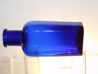 COBALT BLUE CHEMIST 1 OZ OPPENHEIMER SON & CO LTD LONDON RARE OLD BOTTLE 1880 ' s 2