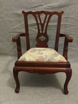 Victorian Style Upholstered Wood Chair For Large Doll Furniture