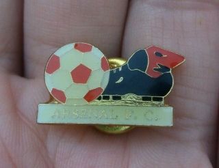 Arsenal Fc Football & Boot Pin Badge Rare Vgc